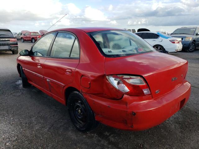 KNADC123126086342 - 2002 KIA RIO RED photo 3