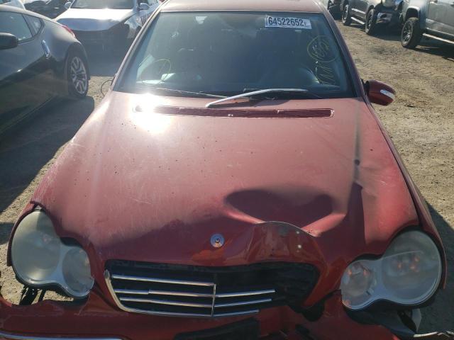 WDBRF40J25A683356 - 2005 MERCEDES-BENZ C 230K SPO RED photo 7