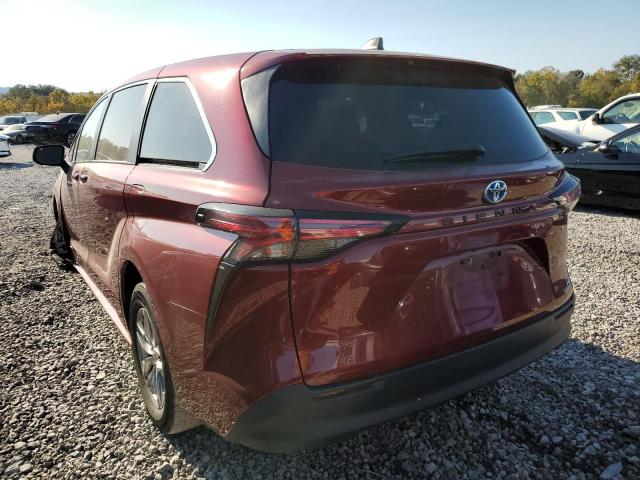 5TDKRKEC5MS020728 - 2021 TOYOTA SIENNA LE RED photo 3