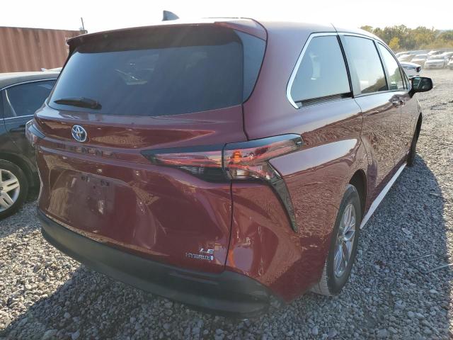 5TDKRKEC5MS020728 - 2021 TOYOTA SIENNA LE RED photo 4