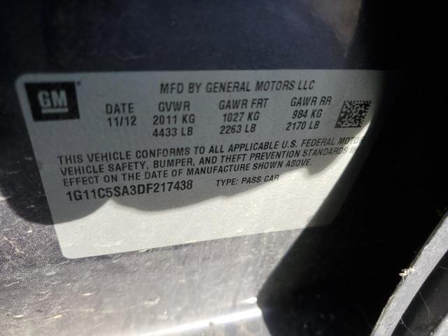 1G11C5SA3DF217438 - 2013 CHEVROLET MALIBU 1LT 蓝色 照片 10