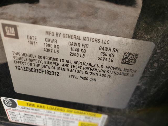 1G1ZC5E07CF182312 - 2012 CHEVROLET MALIBU 1LT 黑色 照片 10