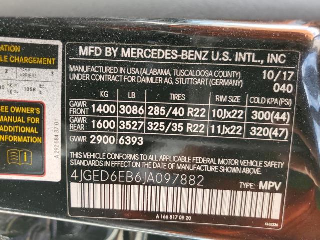 4JGED6EB6JA097882 - 2018 MERCEDES-BENZ GLE COUPE BLACK photo 10