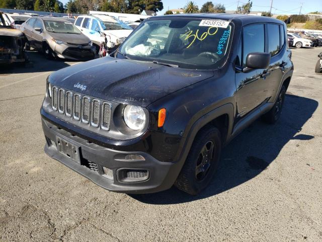 ZACCJBAH2HPF95255 - 2017 JEEP RENEGADE S BLACK photo 2