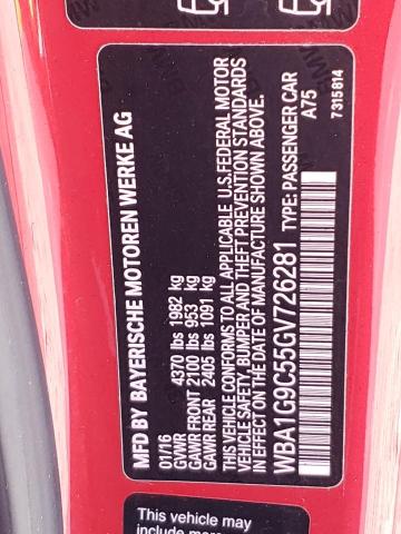 WBA1G9C55GV726281 - 2016 BMW 228 XI SUL RED photo 10