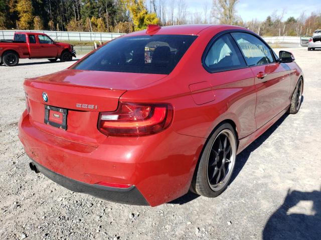 WBA1G9C55GV726281 - 2016 BMW 228 XI SUL RED photo 4