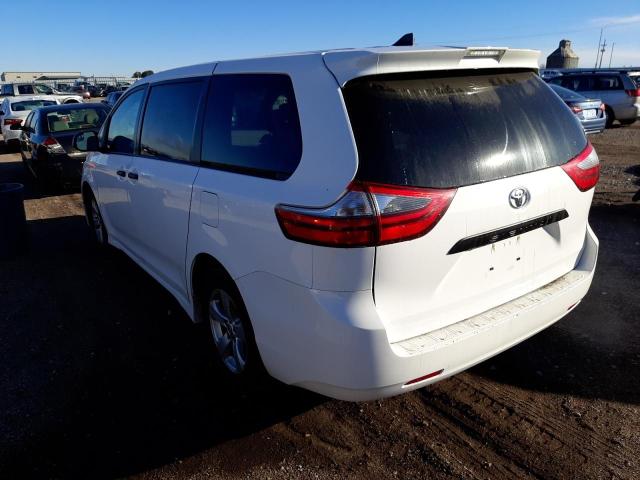 5TDZZ3DC6LS032388 - 2020 TOYOTA SIENNA L WHITE photo 3