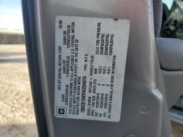 1GKCS13WXW2564074 - 1998 GMC JIMMY BEIGE photo 10