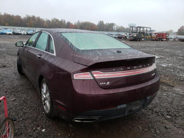 3LN6L2J91DR810877 - 2013 LINCOLN MKZ BURGUNDY photo 3