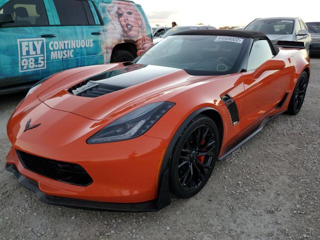 1G1YU3D66K5602987 - 2019 CHEVROLET CORVETTE Z ORANGE photo 2