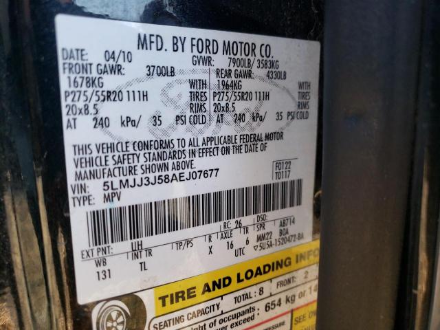 5LMJJ3J58AEJ07677 - 2010 LINCOLN NAVIGATOR 黑色 照片 10