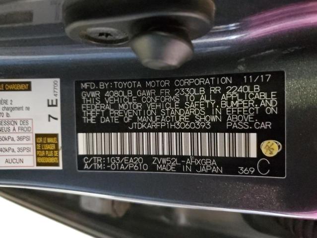 JTDKARFP1H3060393 - 2017 TOYOTA PRIUS PRIM 石墨色 照片 10