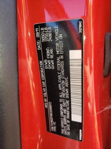 YV1902FH6C2098972 - 2012 VOLVO S60 T6 RED photo 10