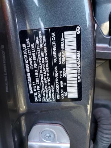 SJKCH5CP6HA034684 - 2017 INFINITI QX30 BASE GRAY photo 10