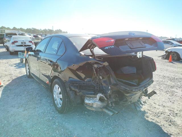 3VW2K7AJ8CM427525 - 2012 VOLKSWAGEN JETTA BASE BLACK photo 3