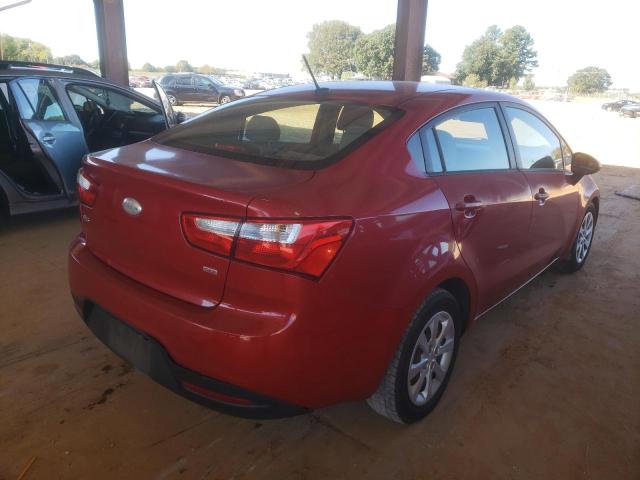 KNADM4A33E6325586 - 2014 KIA RIO LX RED photo 4