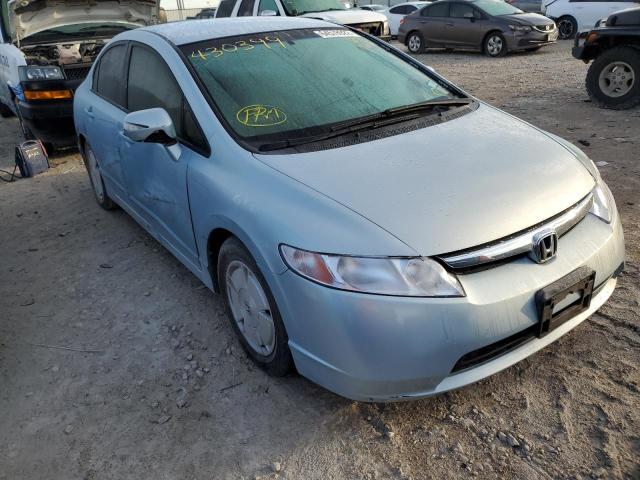 JHMFA36287S025551 - 2007 HONDA CIVIC HYBR BLUE photo 1