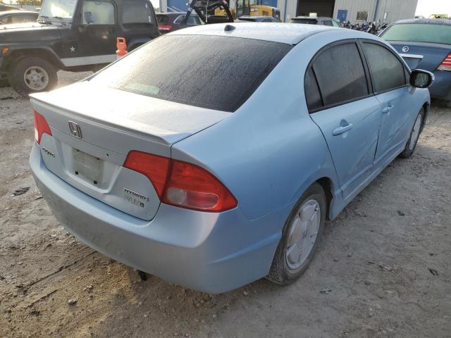 JHMFA36287S025551 - 2007 HONDA CIVIC HYBR BLUE photo 4