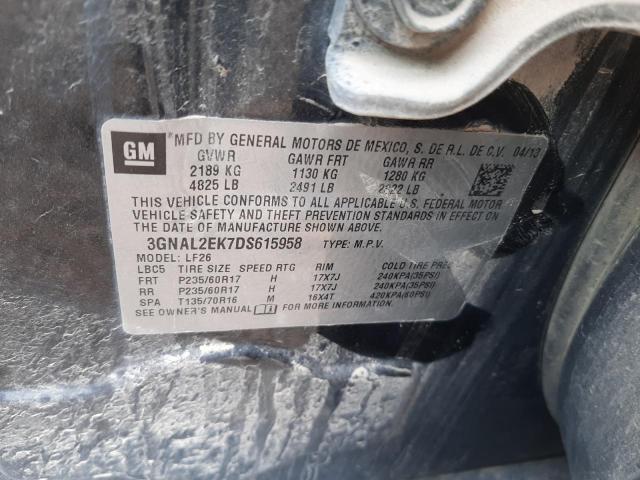 3GNAL2EK7DS615958 - 2013 CHEVROLET CAPTIVA LS 黑色 照片 10