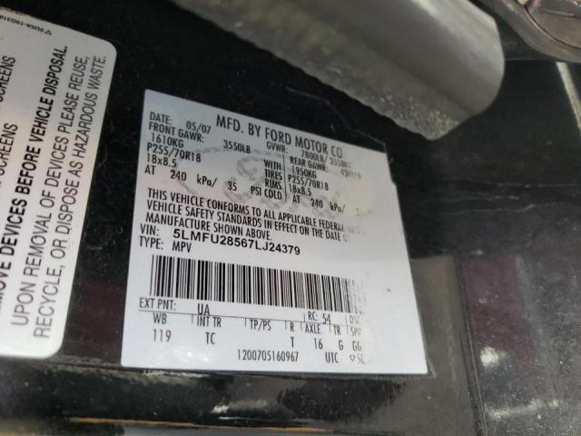 5LMFU28567LJ24379 - 2007 LINCOLN NAVIGATOR შავი ფოტო 10