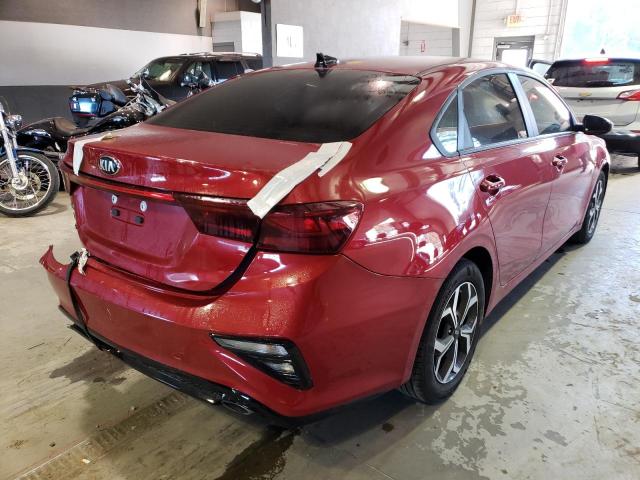 3KPF24AD6KE126158 - 2019 KIA FORTE FE RED photo 4