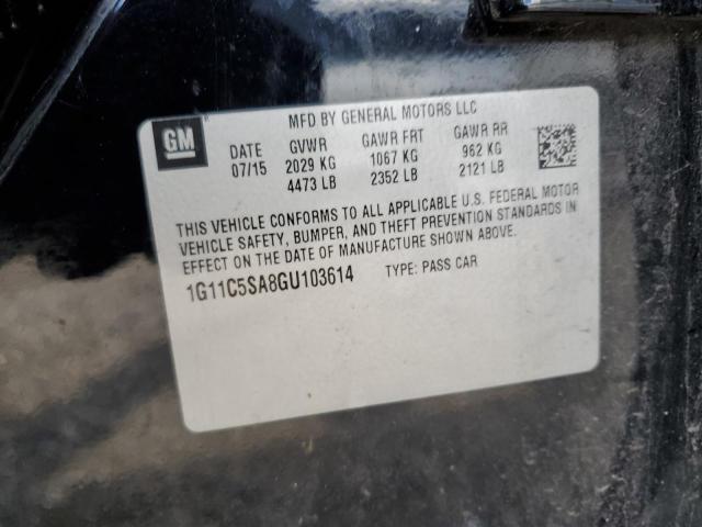 1G11C5SA8GU103614 - 2016 CHEVROLET MALIBU LIM 黑色 照片 10