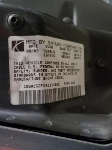 1G8AJ52F14Z158746 - 2004 SATURN ION LEVEL Boz foto 10