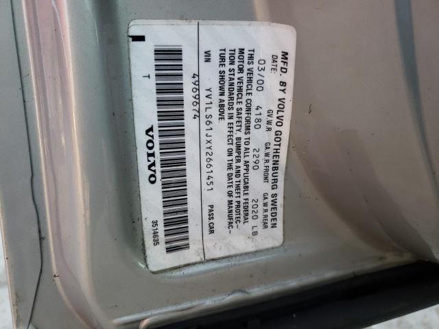 YV1LS61JXY2661451 - 2000 VOLVO S70 BASE UNKNOWN - NOT OK FOR INV. photo 10