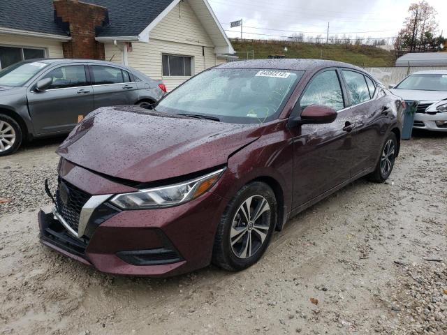 3N1AB8CV3MY323641 - 2021 NISSAN SENTRA SV MAROON photo 2