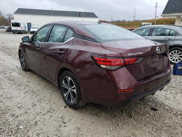 3N1AB8CV3MY323641 - 2021 NISSAN SENTRA SV MAROON photo 3