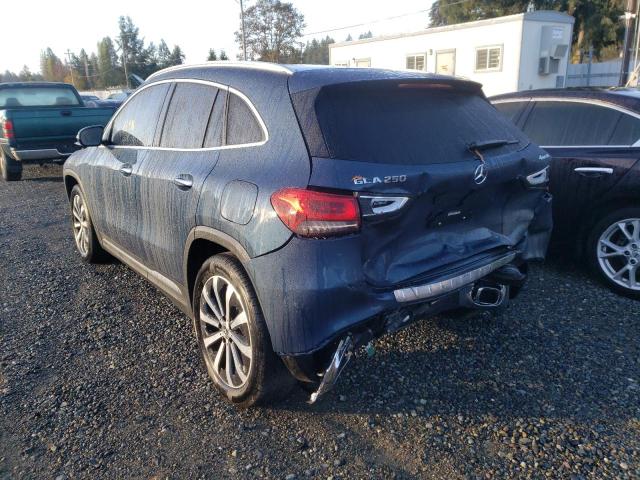 W1N4N4HB3MJ244251 - 2021 MERCEDES-BENZ GLA 250 4M BLUE photo 3