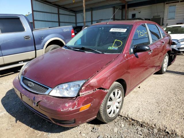 1FAHP34N57W298516 - 2007 FORD FOCUS ZX4 BURGUNDY photo 2