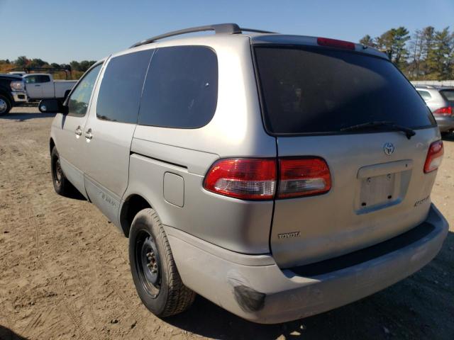 4T3ZF13C83U526703 - 2003 TOYOTA SIENNA LE SILVER photo 3