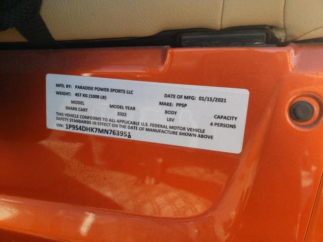 1P9S4DHK7MN763951 - 2020 YAMAHA GOLF CART ORANGE photo 10