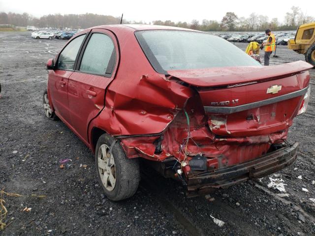 KL1TD56E59B627903 - 2009 CHEVROLET AVEO LS 红色 照片 3