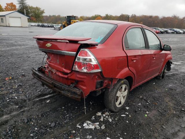 KL1TD56E59B627903 - 2009 CHEVROLET AVEO LS RED photo 4