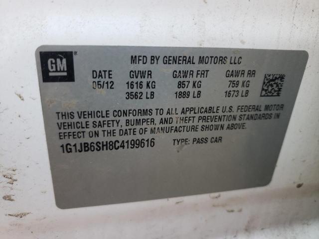 1G1JB6SH8C4199616 - 2012 CHEVROLET SONIC LS WHITE photo 10