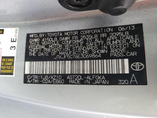 JTKJF5C76E3069864 - 2014 TOYOTA SCION TC Бірюзовий фото 10