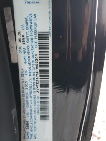 3VWFE21C62M458204 - 2002 VOLKSWAGEN NEW BEETLE 黑色 照片 10