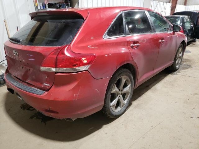 4T3BK3BB8AU043324 - 2010 TOYOTA VENZA RED photo 4