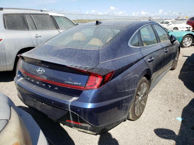 5NPEH4J22MH104259 - 2021 HYUNDAI SONATA LIM BLUE photo 4