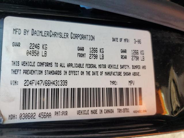 2D4FV47V66H431339 - 2006 DODGE MAGNUM BLACK photo 10