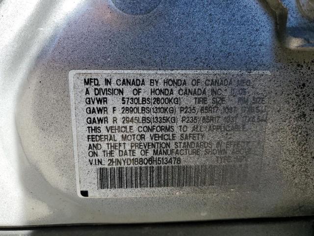 2HNYD18806H513478 - 2006 ACURA MDX TOURIN BLACK photo 10