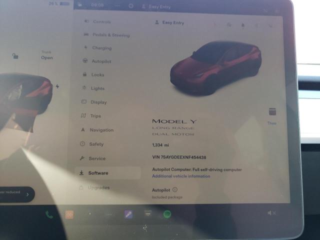 7SAYGDEEXNF454438 - 2022 TESLA MODEL Y RED photo 8