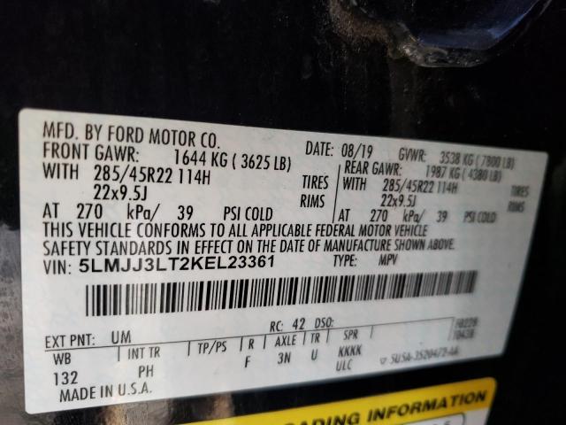 5LMJJ3LT2KEL23361 - 2019 LINCOLN NAVIGATOR BLACK photo 10