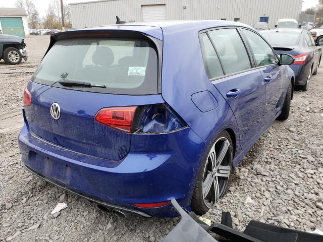 WVWLF7AU0FW221836 - 2015 VOLKSWAGEN GOLF R BLUE photo 4