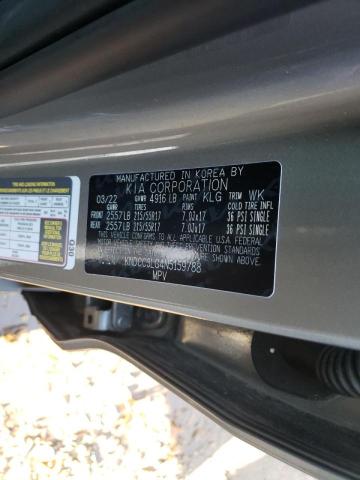 KNDCC3LG4N5159788 - 2022 KIA NIRO S GRAY photo 10