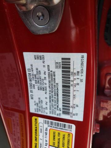 3FMCR9B64MRA94135 - 2021 FORD BRONCO SPO RED photo 10