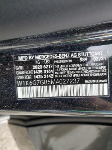 W1K6G7GB5MA027237 - 2021 MERCEDES-BENZ S 580 4MAT GREEN photo 10