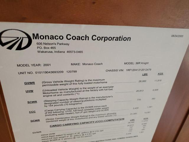 1RF12041312012479 - 2001 ROADMASTER RAIL DYANASTER WHITE photo 10